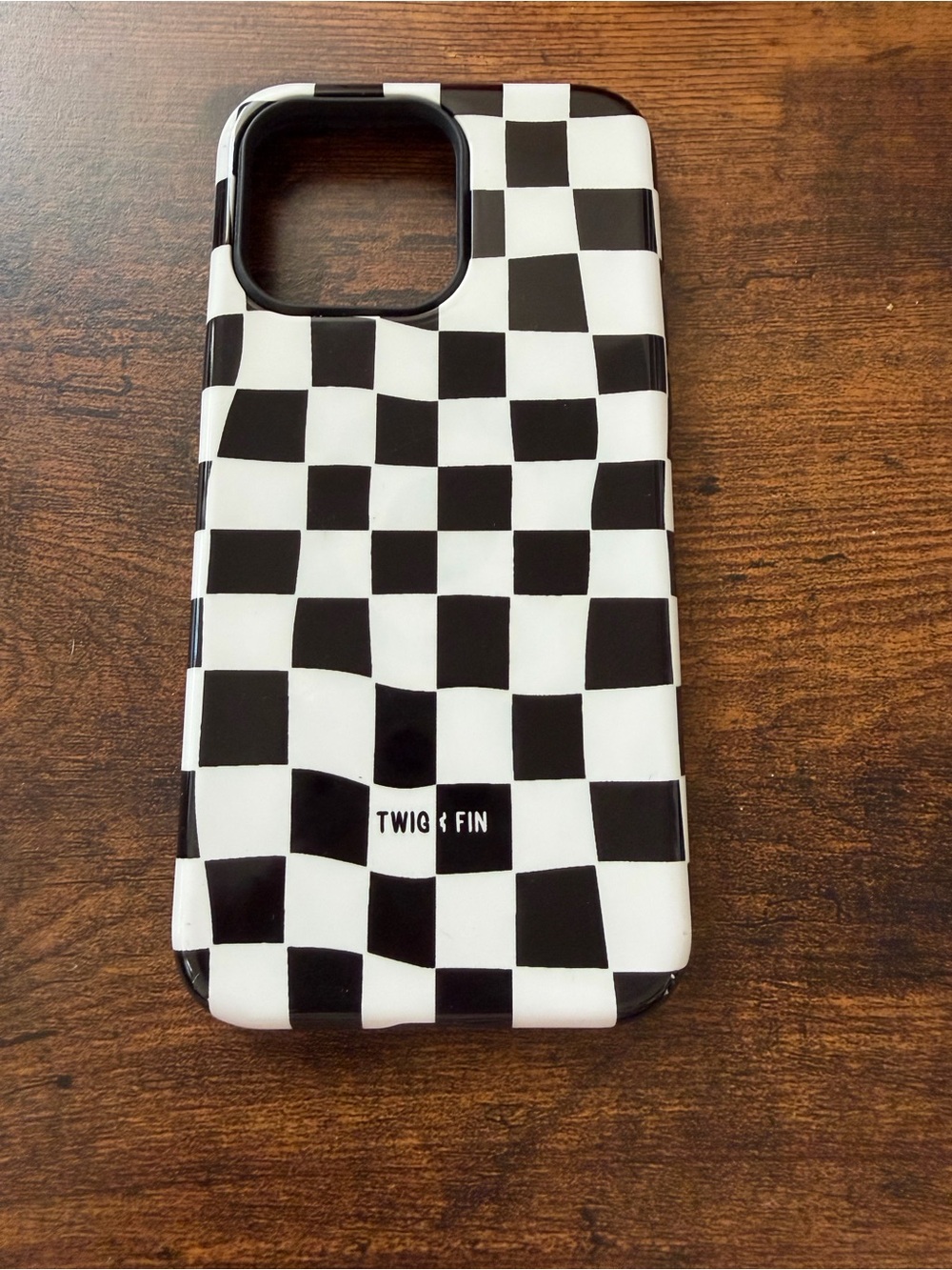 TWIG & FIN Black and White Checker IPhone 15 pro max Case